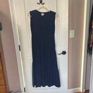 DKNY Deep Blue Sleeveless Maxi Dress